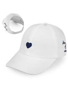 1pc Women's Fashion Heart Pattern Sun Hat, New Casual Street Multi-Purpose Sun Protection Breathable Comfortable Outdoor Sports Leisure Baseball Cap, Suitable For Daily Wear Ponytail Hat - Multicolor - View 14