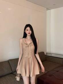 Women Midi Dresses - Black - View 3