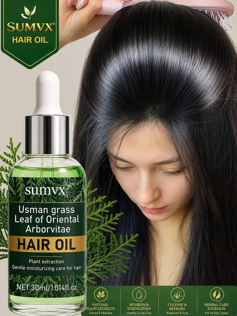 SUMVX Usman Herbal 雪松髮油,含天然植物萃取,深層清潔,易沖洗泡沫,快速去除雜質與油脂,適合所有人使用 - 30mL/1.014FL.OZ - 查看 1