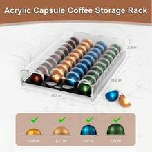 Transparent Coffee Capsule Storage Box - A Storage Drawer Specifically Designed For Coffee Capsules, Holding Up To 40 Capsules. Features A Smooth Pull-Out Design, Coffee Machine Stand, And Easy-To-Clean Acrylic Material. - View 4