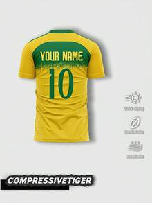 Áo bóng đá phong cách Brazil phiên bản đặc biệt World Cup 2026 - Thiết kế vàng xanh rực rỡ với vân tinh tế, chất liệu vải thoáng khí thấm hút mồ hôi, tùy chỉnh tên, số và đội, phù hợp cho thi đấu, tập luyện và các sự kiện chủ đề World Cup, quà tặng thể thao ngày Valentine - Màu vàng - Xem 2