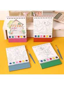 20-Page Watercolor Painting Set - Complete All-In-One Art Kit For Beginners And Artists, Premium Paper With Illustrations, Suitable For Creative Leisure Activities - Color Mixing - View 2
