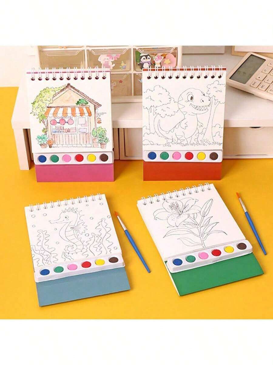 20-Page Watercolor Painting Set - Complete All-In-One Art Kit For Beginners And Artists, Premium Paper With Illustrations, Suitable For Creative Leisure Activities