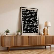Abstract Wall Arts Black Dots Posters Minimalist Pattern Canvas Prints Geometric Design Wall Decor Canvas Art Print For Living Room Bedroom Office Housewarming Gifts Birthday Gifts Anniversary Gifts Unf - A - View 5
