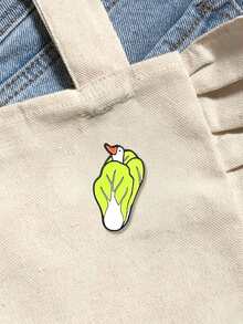 Broche de esmalte de ganso gracioso en repollo, broche de pato lindo, pin de solapa con meme para mochilas - Verde Lima - Ver 4