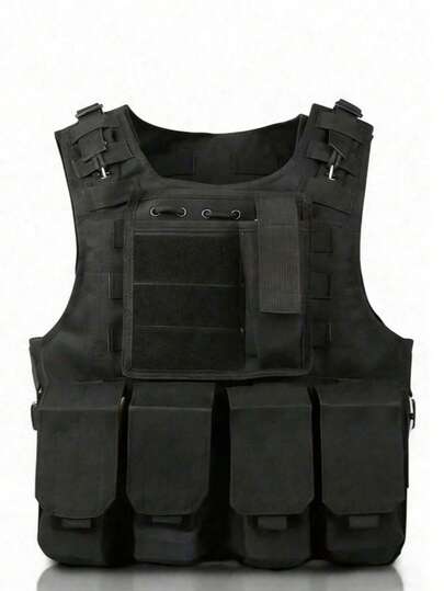 Áo vest chiến thuật ngoài trời - Áo vest chiến thuật bảo vệ đa năng, vải Oxford chống mài mòn, dây đeo vai và eo điều chỉnh được, lưng lưới thoáng khí, khóa tháo nhanh, thiết kế tương thích với tấm chống đạn và nhiều túi tiện ích