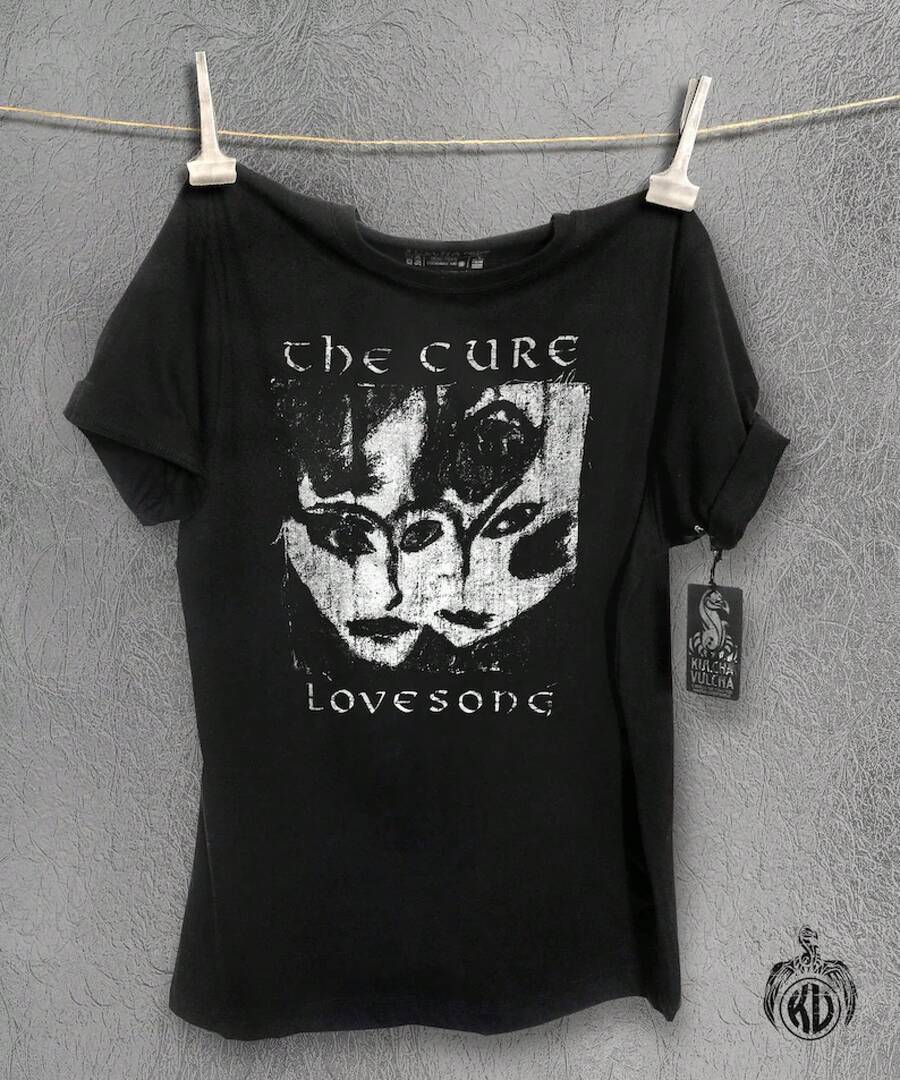 2026 The Cure T-shirt, 100% kammad bomull, Fair-Wear-certifierad T-shirt - Unisex och dam-T-shirts, sommarkläder för kvinnor - Svart - Visa 1