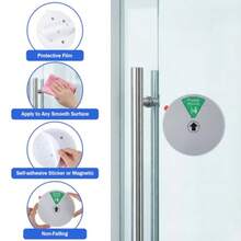 Rotating Office Door Sign, 6 Inch Privacy Status Indicator With 6 Modes, Magnetic And Adhesive Mount Door Sign Do Not Disturb/Out Of Office/Please Knock/In A Meeting/Working Remotely/Back Soon - Silver - View 5