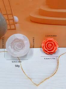 1 pièce Moule à bougie en silicone #3 en forme de rose, forme de fleur exquise, antiadhésif, réutilisable, convient pour les bougies d'aromathérapie, le plâtre, la résine, la décoration romantique DIY pour la maison, les fournitures d'artisanat pour la Saint-Valentin - Un-blanc - Voir 6