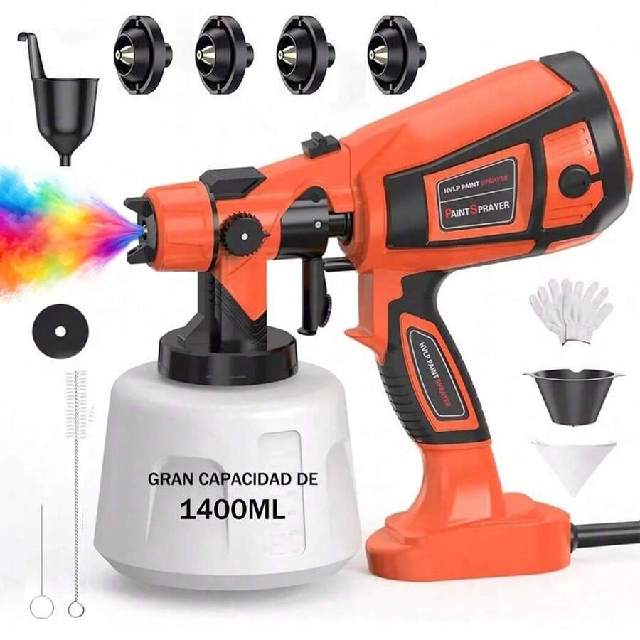 High Power Hvlp Electric Paint Sprayer 1400ml - US A Type Plug(110-127V) - View 1