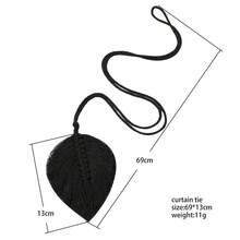 1pc Leaf Curtain Tieback, Bohemian Handmade Woven Curtain Holder, Hand-Knotted Leaf-Shaped Curtain Tieback, Bohemian Style Curtain Holder, Rustic Style Curtain Accessory, Tassel Leaf Curtain Decorative Tieback, Minimalist Bohemian Curtain Decor, Neutral Tone Curtain Holder, Suitable For Bedroom, Living Room, Children's Room, Kitchen, Country, Bohemian Style Interior Decor Home Curtain Accessory - Multicolor - View 7