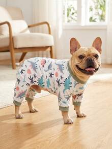 3pcs Random Color Pet Jumpsuit Pajamas, Adjustable Size, Suitable For Small And Medium Dogs - Multicolor - View 3