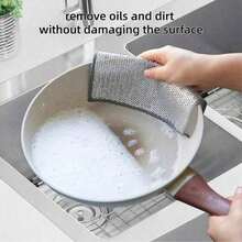 1/10/20PCS/Magic Cleaning Cloth Thickened Double-Sided Metal Steel Wire Dishcloth Kitchen Tableware Pot Cleaning Tool - Multicolor - View 3