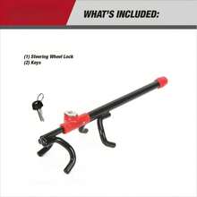Universal Steering Wheel Lock Anti Theft Device For Car Truck SUV Van, Heavy Duty Security Lock With Keys, Visible Vehicle Protection Lock, Red Black - Option - View 4