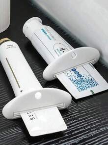 3/2/1pc Manual Plastic Toothpaste Dispenser, Vertical Bathroom Dispenser, Suitable For Toothpaste, Facial Cleanser, Hand Cream, Etc., No Electricity Required. Ideal For Home And Bathroom Decor, Perfect For Autumn/Back To School Season Decor. Includes Toothpaste Squeezer, Toothpaste Clip, Facial Cleanser/Hand Cream Squeezer, Manual Toothpaste Tube Sample Dispenser - Multicolor - View 2