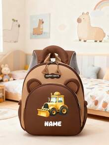 1pc Customizable Name Backpack. Cute Cartoon Excavator/Car Backpack, Sports Backpack, With Adjustable Shoulder Straps. Suitable For School, Activity Classes, Work, Commuting, Shopping And Outdoor Leisure. An Ideal Gift For Dance Enthusiasts. - Multicolor - View 27