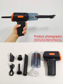 1pc Portable Wireless Multifunctional Vacuum Cleaner, 4-In-1 Vacuum/Blow/Suction/Charge, Small, USB Rechargeable, Wet & Dry Cleaning For Home And Car, Dual-Use Blower And Vacuum - Multicolor - View 6