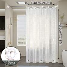 1pc Transparent Cat Eye Shower Curtain With Magnetic Bottom, Anti-Drift, Bathroom Dry And Wet Separation Partition Shower Curtain - Clear - View 12