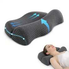 1pc Neck Pillow, Cervical Pillow, Ergonomic Design Headrest, Neck And Shoulder Support Pillow, Suitable For Side, Back And Stomach Sleepers - Neck Pillow - View 2