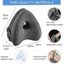 Memory Foam Knee Pillow For Side Sleepers - Adjustable Strap, Leg Support Cushion, Essential For Pregnant Women, Removable & Washable Cover, Suitable For Home, Bedroom, Travel, Airport - Hollowed-out Leg Clip - View 7