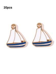 10/20/100pcs Alloy Oil Drip Ocean Anchor Lifebuoy Sailboat Cartoon Accessories DIY Cross-Border Cute Jewelry Handmade - Sailboat - View 15