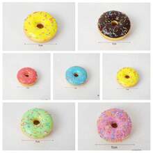 1/2/3/7pcs Realistic Squishy Donut Toys, Slow Rebound Squeeze Toys, Cute Scented Realistic Food Stress Relief Toys, Variety Of Realistic Donut & Cake Toys, Decor For Valentine's Day Donut Party, Prop Food - Blue - View 6