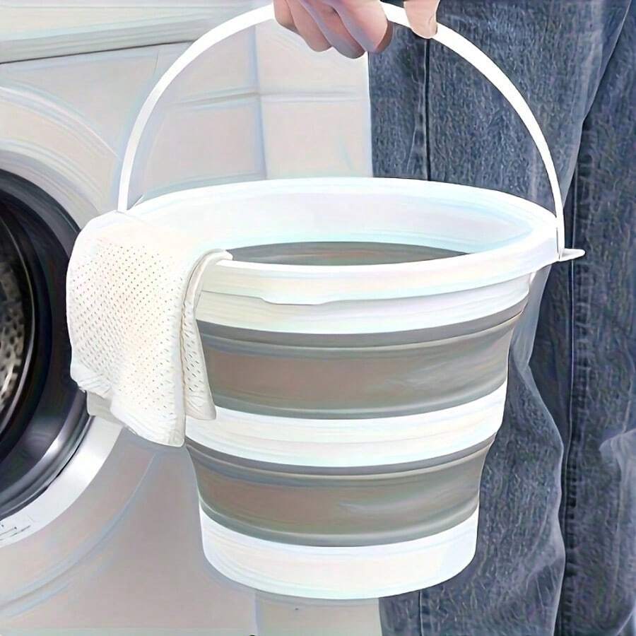 10L 便攜式折疊水桶,塑膠矽膠洗車桶,大容量釣魚桶,家用儲水桶,澆水桶 - 彩色 - 查看 1