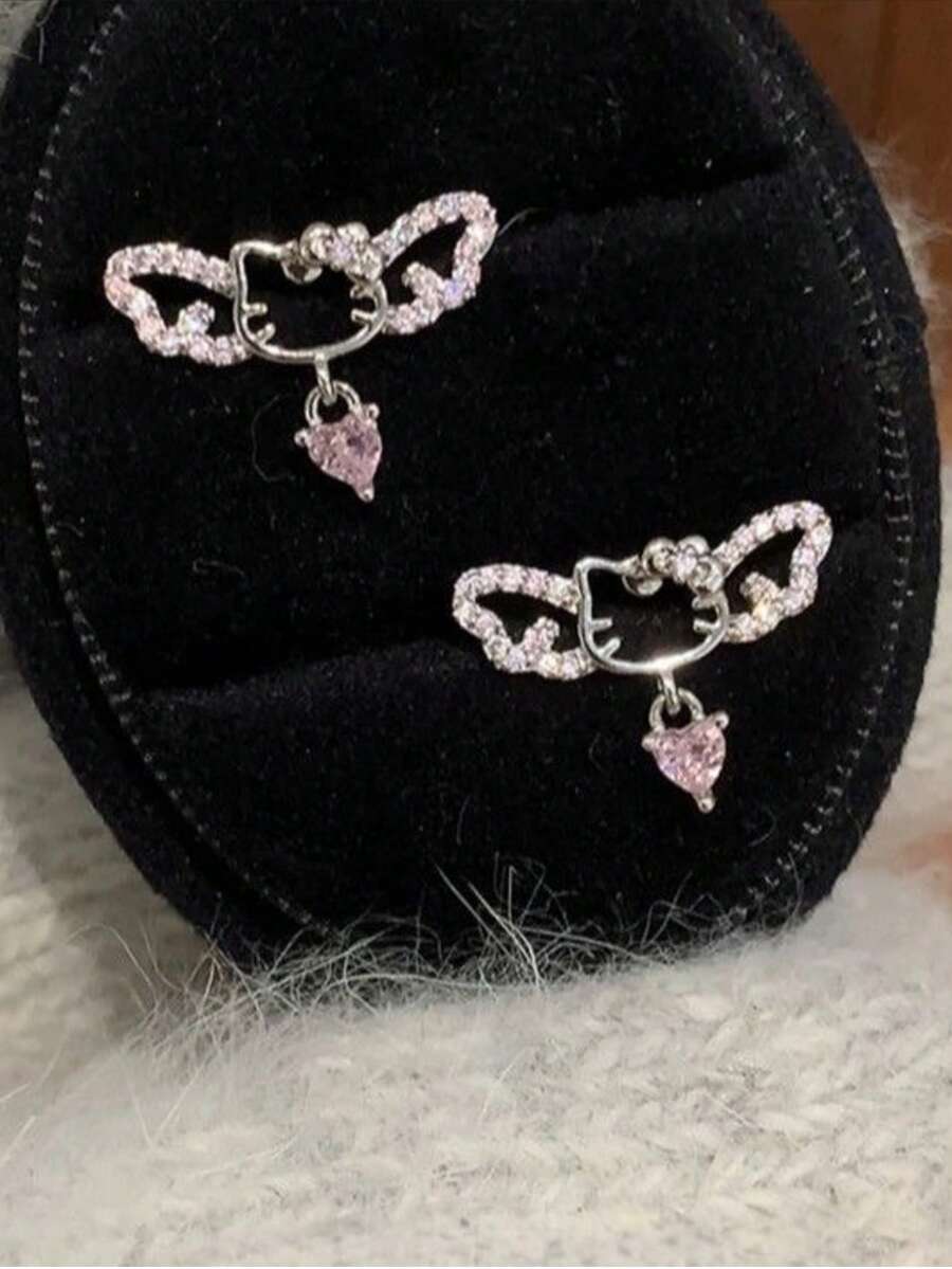 1pc Cute Cartoon Exquisite Unique Small Sweet Fashionable Design Dopamine Ins Earrings - Multicolor - View 1