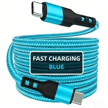 C-C Data Transfer Cable, Compatible With IPhone 15 16 17 Series, Galaxy S23/S22 And Other Smartphones, Charging And Data Transfer Cable, Car Data Cable - Cadet Blue - View 3