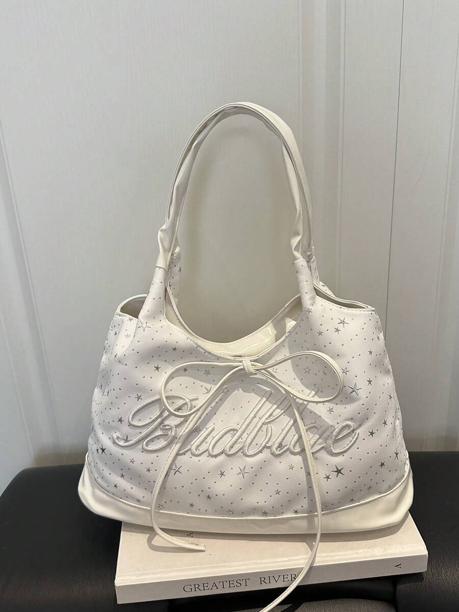 New Fashion Tote Bag, Japanese And Korean Niche Style, Versatile Large Capacity Daily Commute Shoulder Bag For Women - White - View 1