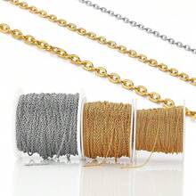 Catena a maglie O-Link a croce in acciaio inossidabile 2m/10m, taglie multiple, colore oro, adatta per braccialetti fai-da-te, collane, accessori per gioielli - Catena in acciaio inossidabile - Visualizzare 9