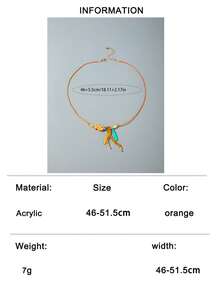 imoli 1 pieza/Serie Oceánica Y2K Estilo Vacacional Collar de Una Sola Capa con Peces y Coral de Manchas Coloridas, Cadena de Cuerda Ajustable de Verano para Mujeres, Adecuado para Fiestas en la Playa, Reuniones con Amigos, Regalo de Joyería - Multicolor - Ver 15