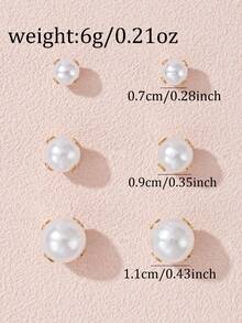 3 Paar minimalistische modische Ohrstecker für Frauen, geeignet für Dates, Partys und den täglichen Gebrauch, Schmuckgeschenk - Weiss - Übersicht 5