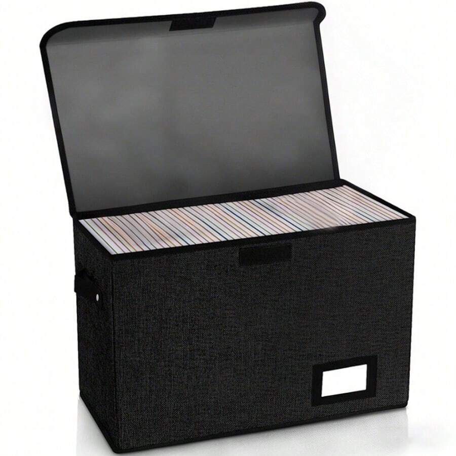 Comic Book Storage Boxes, Back To School Fold Comic Short Box Case With Lid Black - View 1