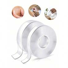 1 Roll - Strong Waterproof Double-Sided Nano Tape (Length 1m-5m) -- Super Strong Adhesion, Reusable, Multi-Functional, Perfect For Christmas Decorations, DIY Crafts And Daily Home Use - Transparent - View 5