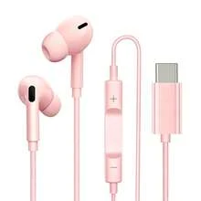 FCV USB-C 有線麥克風入耳式耳機 - USB Type-C 耳機配備柔軟貼合耳塞，120cm 線長降噪耳機，適用於 iPhone 17 Air 16 Pro 15 Pro Max Plus Galaxy S23 Ultra S22 S21 FE S20 Z Flip 3 Fold 4 A53 A54 及更多智慧型手機、平板電腦、筆記型電腦 USB Type C 耳機 - 查看 1