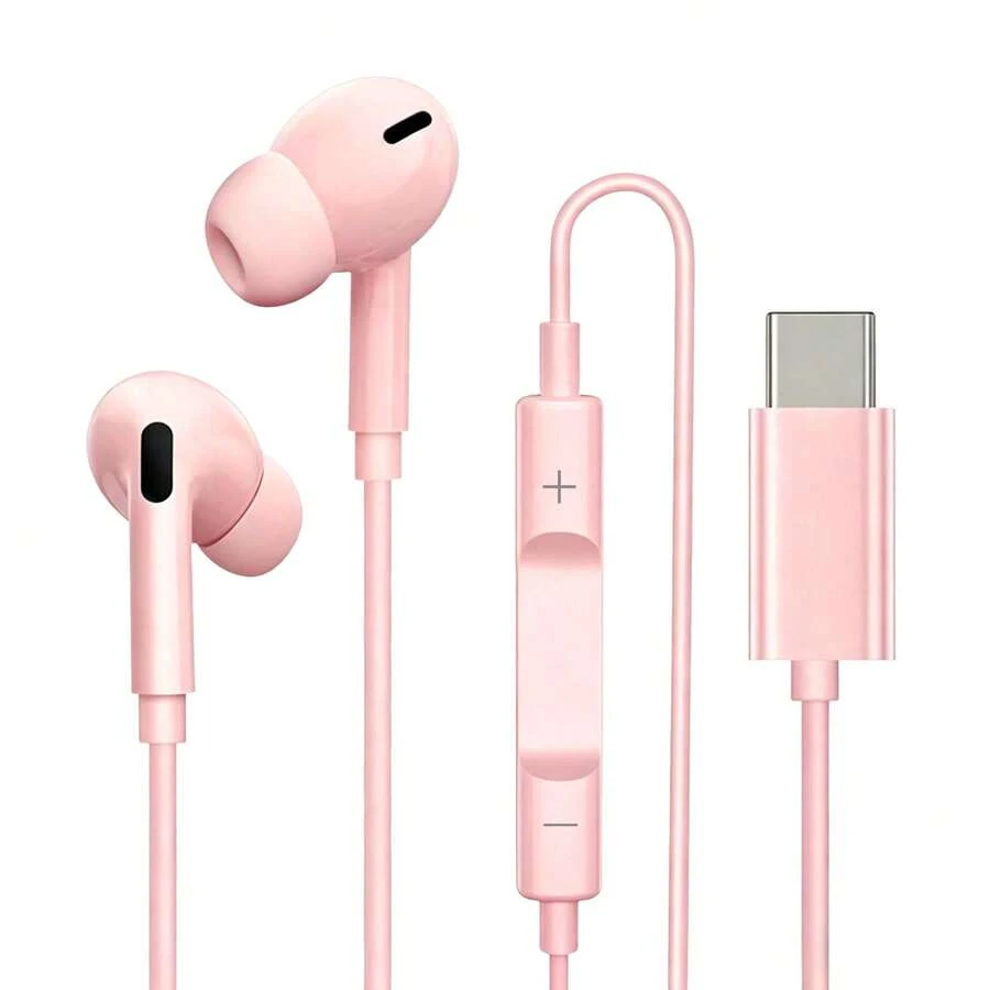 FCV USB-C 有線麥克風入耳式耳機 - USB Type-C 耳機配備柔軟貼合耳塞,120cm 線長降噪耳機,適用於 iPhone 17 Air 16 Pro 15 Pro Max Plus Galaxy S23 Ultra S22 S21 FE S20 Z Flip 3 Fold 4 A53 A54 及更多智慧型手機、平板電腦、筆記型電腦 USB Type C 耳機 - 查看 1