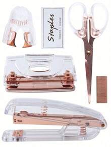 1 Set Acrylic Metal Effort-Saving Stapler Set, Powerful Takeout Packaging Stapler, Portable Stapler Set, Multifunctional Binding Machine, Durable, Suitable For Students, Back To School Season, Graduation Season, School Supplies, Office Supplies - Sets - View 7