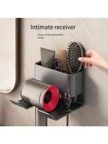 1pc Wall-Mounted Hair Dryer And Phone Holder, Suction Cup And Strong Adhesive Installation, No Drilling Required For Easy Setup. Suitable For Garden Layout, Fan Accessories, Soft Rubber Parts, Holiday Essentials, Exquisite Room Decor. - Multicolor - View 3