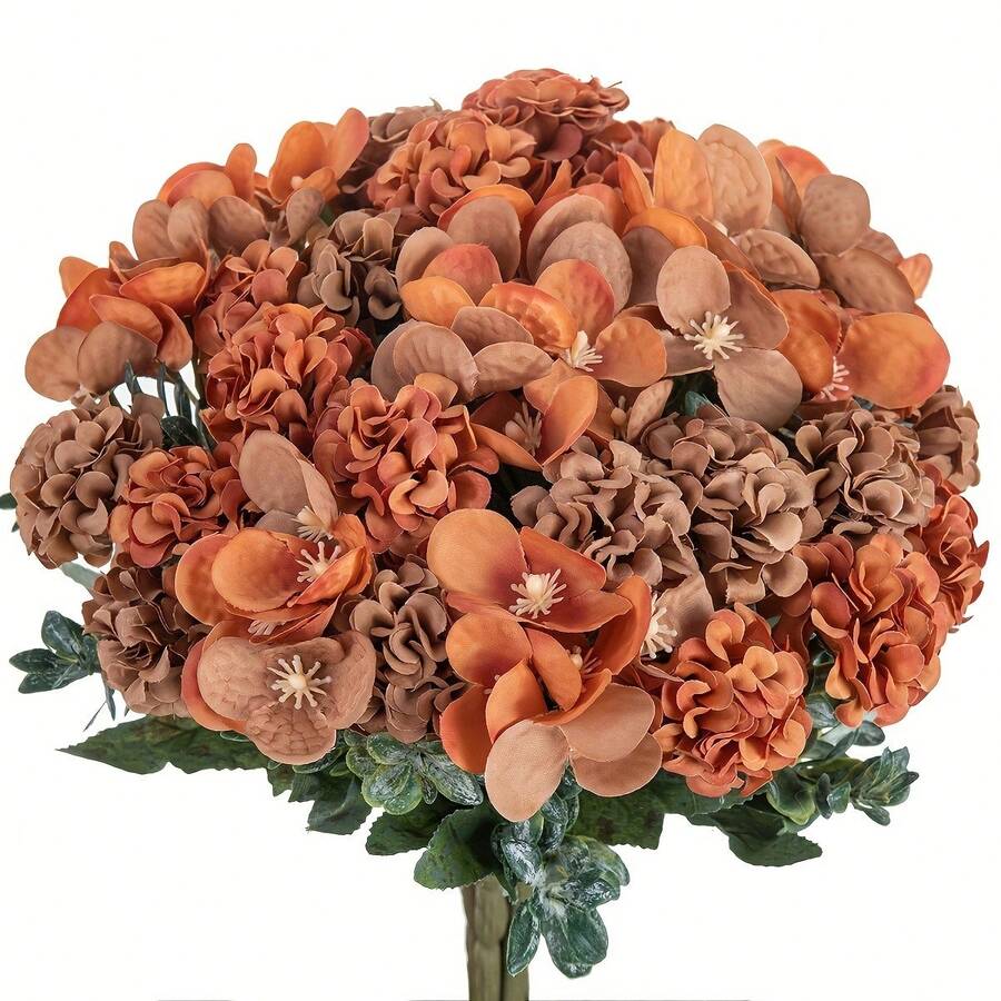 1 pieza Flor de bola de fénix artificial, adecuada para decoración del hogar, exterior, jardín, decoración del patio, regalo DIY, regalo del Día de San Valentín, hotel, fiesta, boda, decoración de mesa - naranja - Ver 1