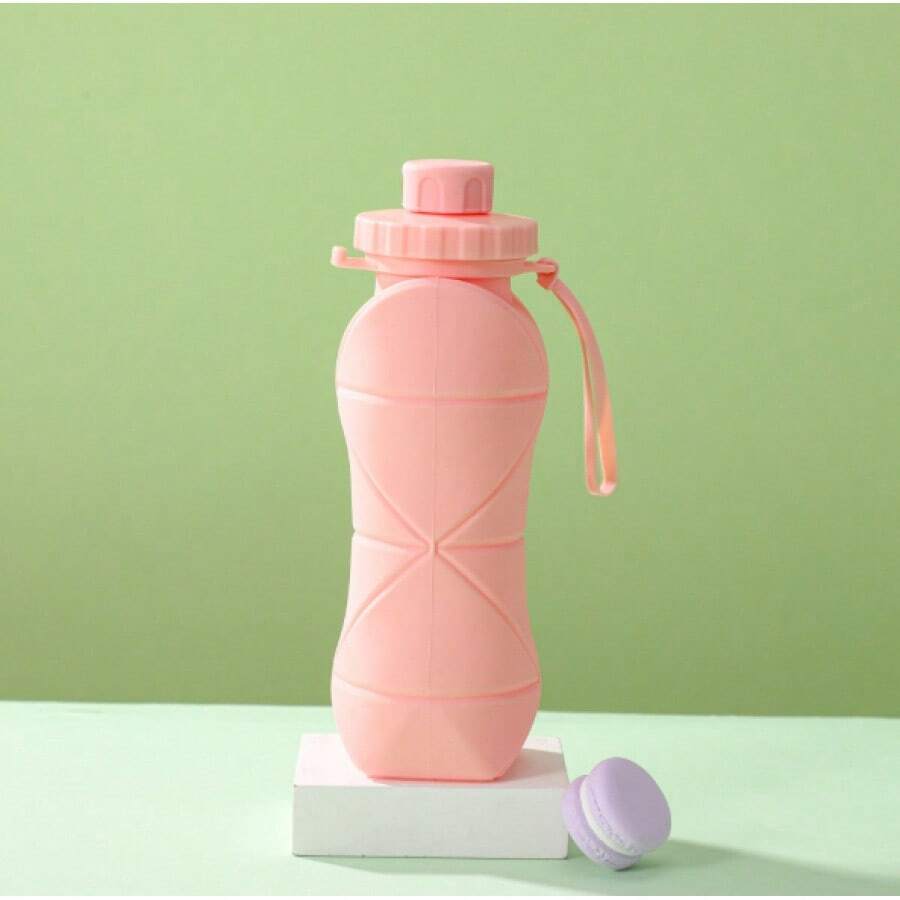 Silicone Collapsible Cup, High Temperature Resistant Retractable Water Bottle, Portable Drinkware For Outdoor, Travel & Sports - Hồng - Xem 1