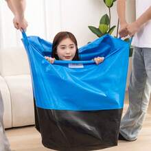 Single Pack Heavy Duty Moving Bag With Sturdy Handle And Secure Drawstring Closure - Large Capacity Storage Organizer Bag, Foldable Space-Saving Design, Made Of High-Strength Plastic Material, Suitable For Moving, Travel, Storage, College Dorm, Home Use - Perfect For Storing Clothes, Bedding, Household Items, Laptop Boxes, Dorm Essentials, Easy To Carry, Reinforced Structure, Ideal Choice For Packing, Also Suitable For Frequent Travelers And Back To School Luggage - Multicolor - View 5