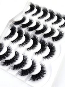 HBZGTLAD 12 Pairs Multi-Style Extra Long Thick Natural Fluffy Cat Eye Wispy False Eyelashes, Black Band Strip Lashes, Thick Volume Extension Look D Curl Cat Eye Natural Appearance Faux Mink 3D Fluffy Russian Strip Lashes, Reusable For Daily Wear And Practice - View 8