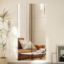 8 Pzs Espejo Acrílico Adhesivo Cuadrado para Pared, Espejo Cuadrado de 20 x 20 cm, Espejos Decorativos Ligeros y Seguros para Baño, para Cuerpo Completo, Yoga, Fitness - 1 - Ver 7
