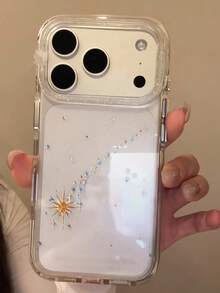極簡 Ins 風彩色星球邊框設計手機殼，適用 17 Pro Max 16 Pro 15 Pro，防震保護殼，美感吸震防刮，薄型貼合，柔軟 TPU 相機保護，耐用防摔防指紋保護殼 - 無色 - 查看 4