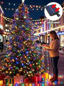 Solar Powered Outdoor String Lights, 4 Modes, Quick Storage, Portable, Perfect For Camping, Yard, Garden, Canopy And More - Solar-powered Colored Lights - View 7