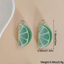Random 1/8pcs Resin Lemon Slices, Realistic 3D Mini Lemon Charms Pendant DIY Fun Earrings Necklace Keychain Accessories - A - View 2