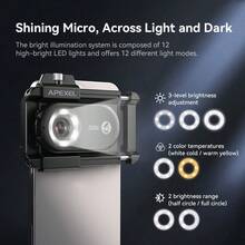 Mikroskop Saku APEXEL 200X, Mikroskop USB Definisi Tinggi untuk Ponsel, 12 Lampu LED / Kecerahan yang Dapat Diatur 3 Tingkat / Baterai Isi Ulang 100mAh Terintegrasi; Klip Ponsel Universal Kompatibel dengan Hampir Semua Ponsel Pintar - View 8