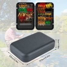 100Pcs Dry & Wet Nymph Flies, Lifelike Artificial Insect Baits For Fly Fishing - Black - View 3