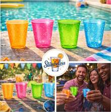 Stumbelina 100 UNIDADES (1 oz) BRILLO NEÓN |   VASOS DE CHUPITO DE PLÁSTICO |   Paquete Variado MULTICOLOR BRILLANTE |   Mini Vasos Desechables para Fiestas |   Perfecto para Chupitos de Gelatina, Shooters de - 100 tazas - Ver 3